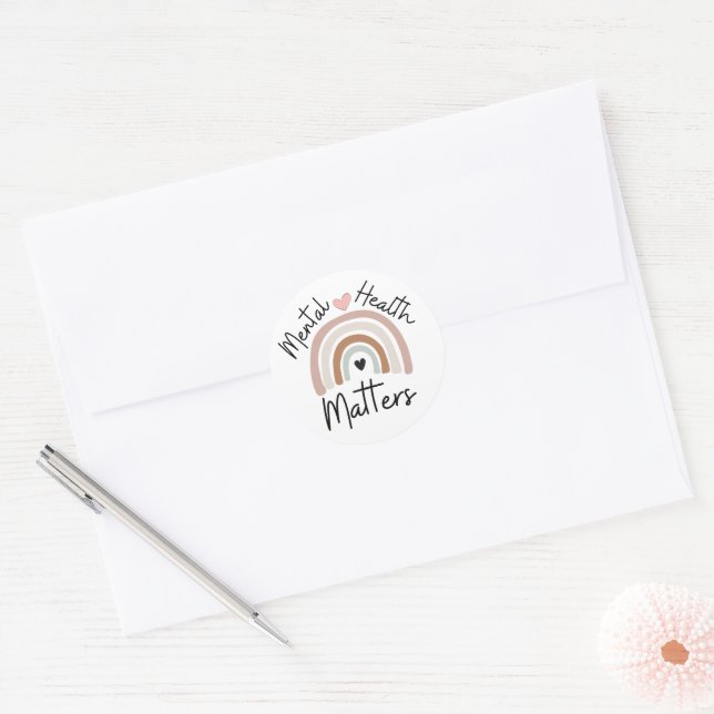 Mental Health Matters Classic Round Sticker (Envelope)