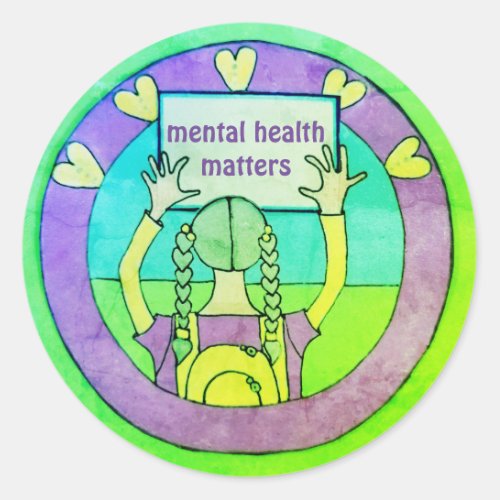 Mental health matters design stickers