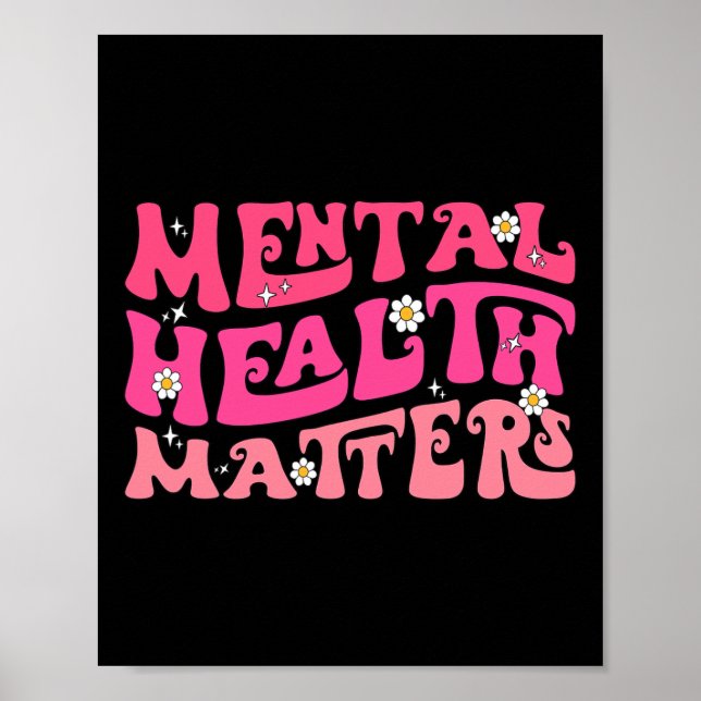 Mental Health Matters Groovy Psychologist Therapy  Poster (Front)