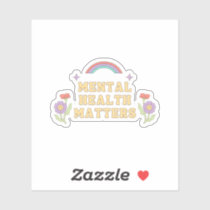 Mental Health Matters | Groovy Rainbow Peach Candy Sticker