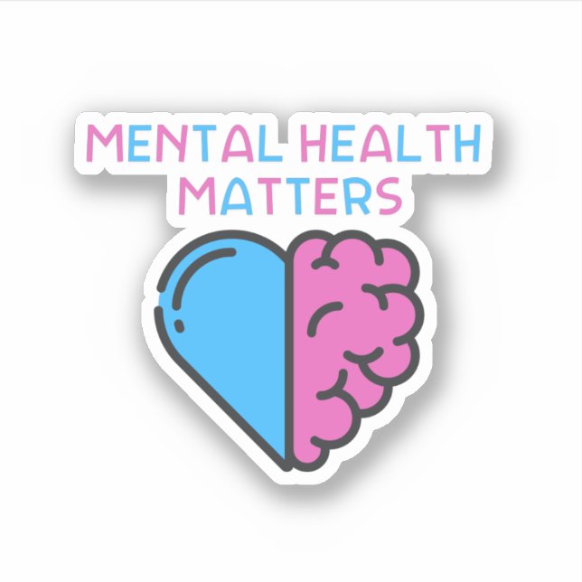 mental health matters, heart sticker (Front)