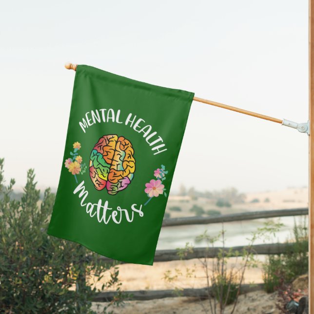 Mental Health Matters | Mental Health Awareness House Flag (Insitu (Back))