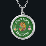 Mental Health Matters | Mental Health Awareness Silver Plated Necklace<br><div class="desc">Looking for a way to show your support for Mental Health Awareness Month? Check out our "Mental Health Matters" design on a variety of products,  including t-shirts,  postcards,  and stickers,  etc. and help spread awareness and reduce stigma around mental health. Shop now and make a difference!</div>
