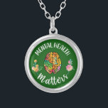 Mental Health Matters | Mental Health Awareness Silver Plated Necklace<br><div class="desc">Looking for a way to show your support for Mental Health Awareness Month? Check out our "Mental Health Matters" design on a variety of products,  including t-shirts,  postcards,  and stickers,  etc. and help spread awareness and reduce stigma around mental health. Shop now and make a difference!</div>