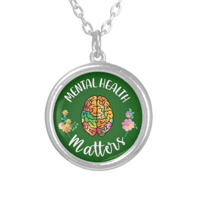 Mental Health Matters | Mental Health Awareness Silver Plated Necklace (Front)