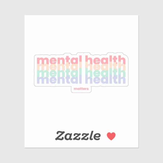 Mental Health Matters | Poppins Pastel Rainbow Sticker (Sheet)