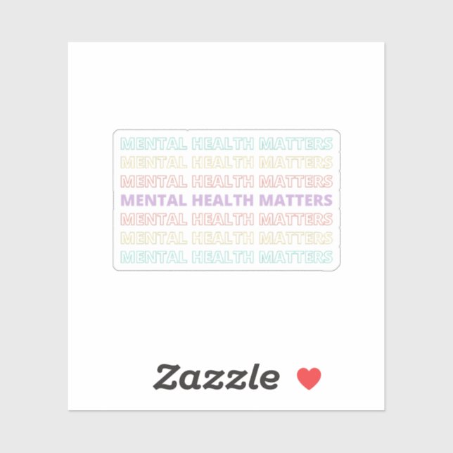 Mental Health Matters | Quote Sans VII Peach Candy Sticker (Sheet)