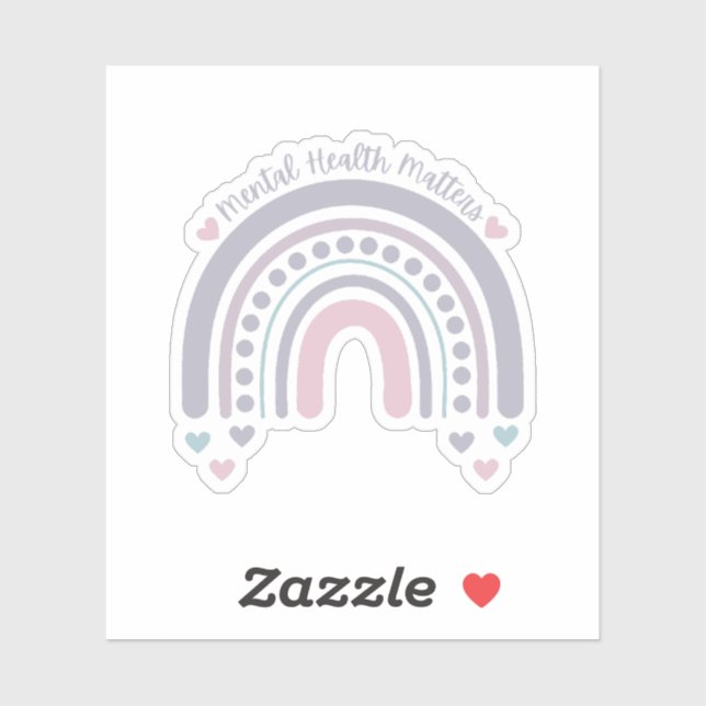 Mental Health Matters | Rainbow French Gray Sticker (Sheet)
