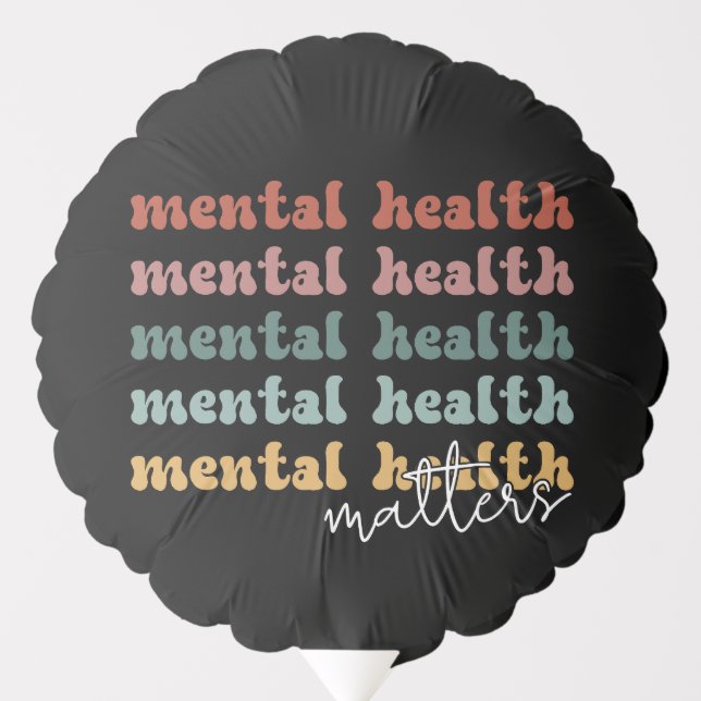 Mental Health Matters Retro Awareness Balloon (Front)