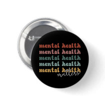 Mental Health Matters Retro Awareness Button