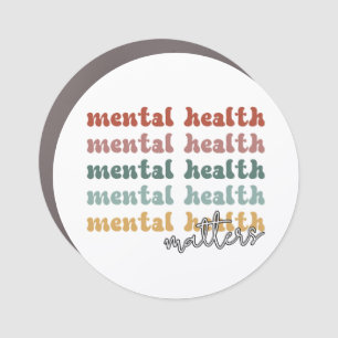 Mental Health Matters Retro Awareness Car Magnet