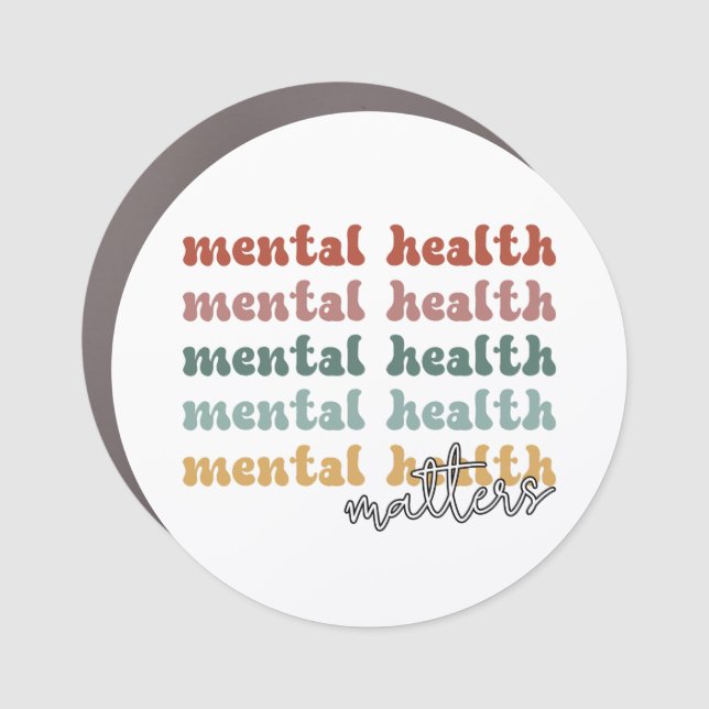 Mental Health Matters Retro Awareness Car Magnet (Front)