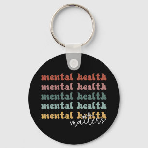 Mental Health Matters Retro Awareness Keychain