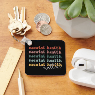 Mental Health Matters Retro Awareness Keychain