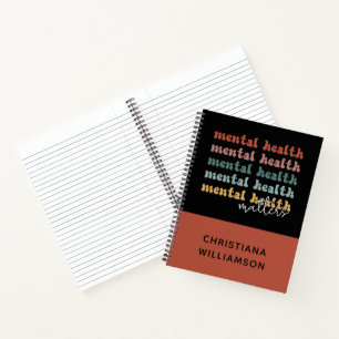 Mental Health Matters Retro Awareness Notebook