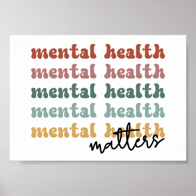 Mental Health Matters Retro Awareness  Poster (Front)