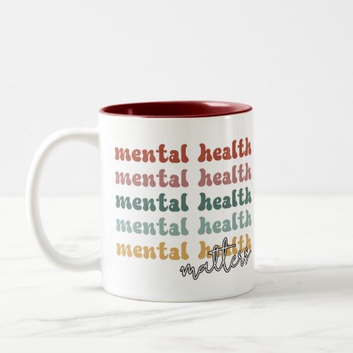 Mental Health Matters Retro Awareness Two_Tone Coffee Mug