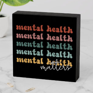 Mental Health Matters Retro Awareness Wooden Box Sign