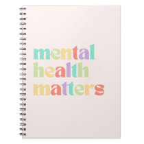 Mental Health Matters | Retro Quote Mixed Peach Notebook