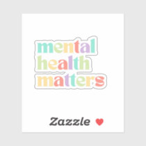Mental Health Matters | Retro Quote Mixed Peach Sticker