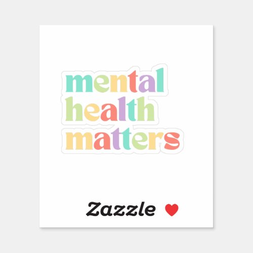 Mental Health Matters  Retro Quote Mixed Peach Sticker