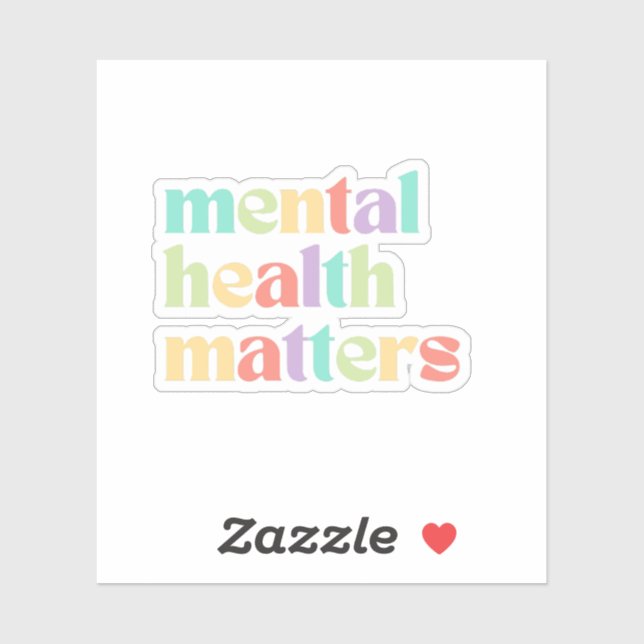 Mental Health Matters | Retro Quote Mixed Peach Sticker (Sheet)