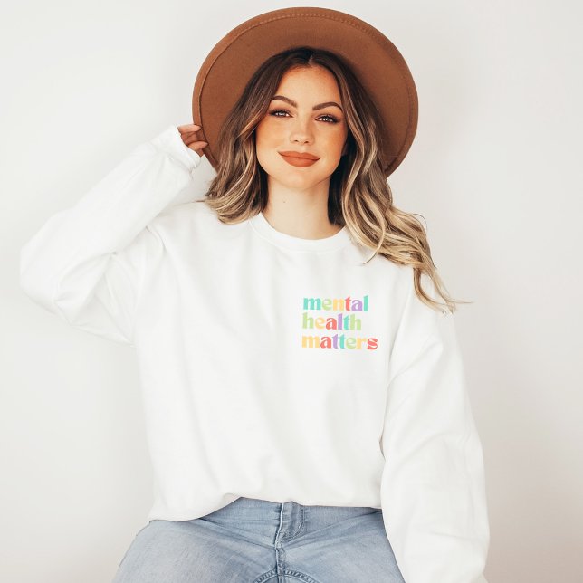 Mental Health Matters | Retro Quote Mixed Peach Sweatshirt (Mental Health Matters Sweatshirt | Quote Mixed Peach | Aesthetic Sweater)