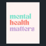 Mental Health Matters | Retro Quote Peach Candy  Poster<br><div class="desc">Show your support for mental health awareness with our graphic aesthetic poster featuring the powerful message, 'Mental Health Matters'. Display it proudly and help start important conversations about mental health and wellness. Whether you're looking for a birthday gift, a graduation present, or simply want to show friend, girlfriend or special...</div>