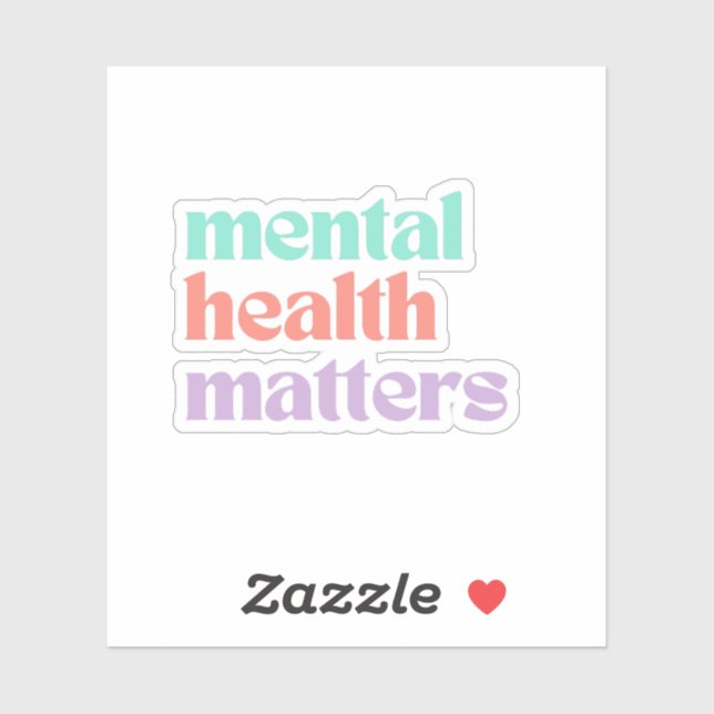 Mental Health Matters | Retro Quote Peach Candy  Sticker (Sheet)