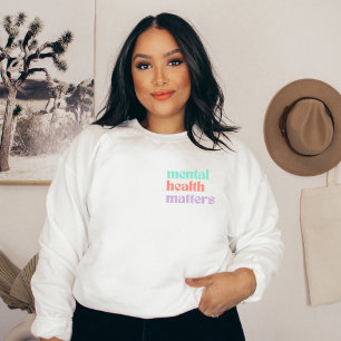 Mental Health Matters Retro Quote Peach Candy Sweatshirt