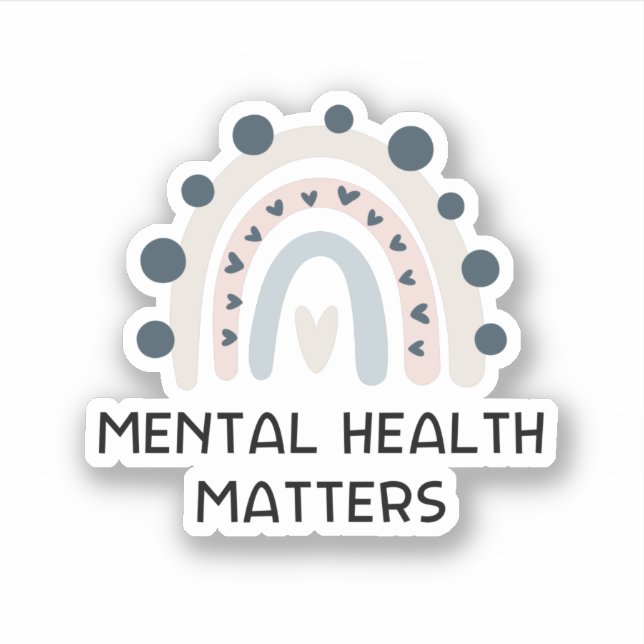 Mental Health Matters Sweatshirt - Rainbow  Sticke Sticker (Front)