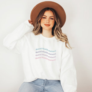 Mental Health Matters Wavy Retro French Gray Sweatshirt