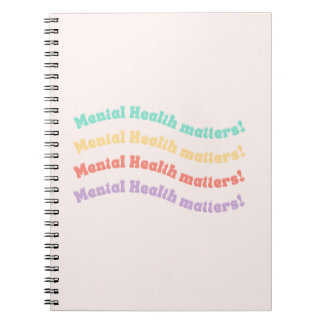 Mental Health Matters | Wavy Retro Peach Candy Notebook