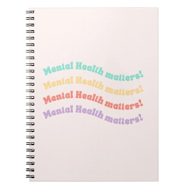 Mental Health Matters | Wavy Retro Peach Candy Notebook (Front)