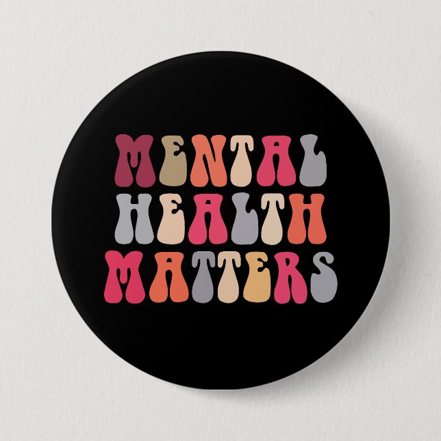 Mental Health Matters Women Therapist Autism Button (Front)