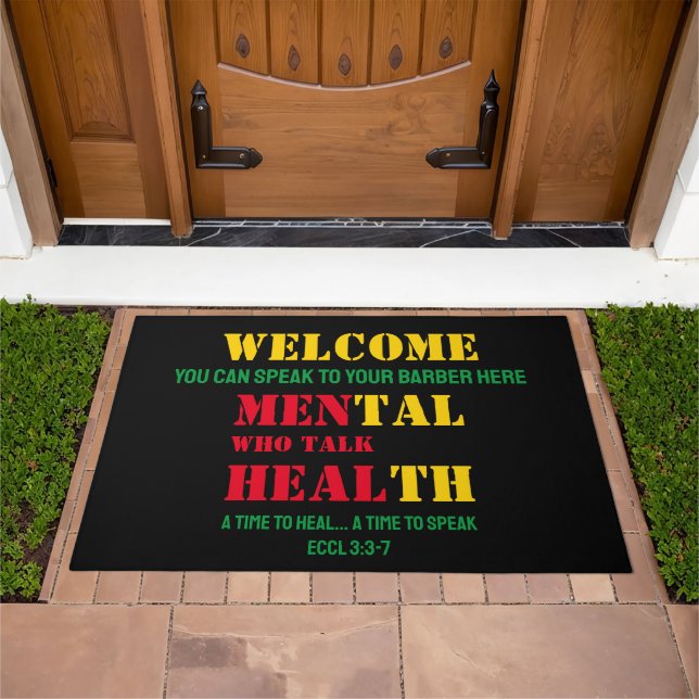 Mental Health MEN WHO TALK HEAL Barber Doormat (Outdoor)