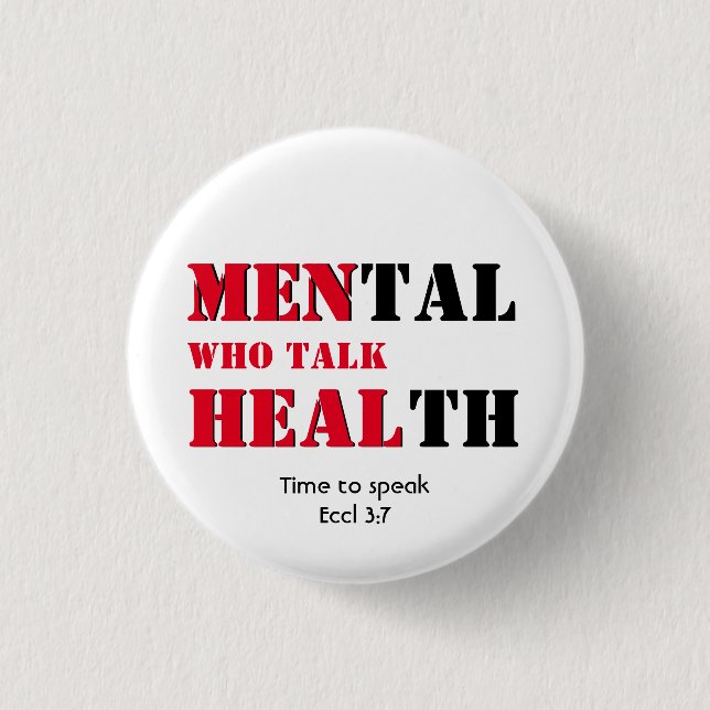 Mental Health MEN WHO TALK HEAL Button (Front)