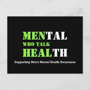 Mental Health MEN WHO TALK HEAL Custom Support Postcard