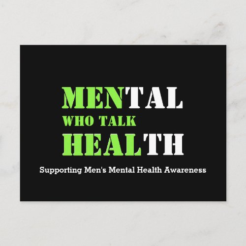 Mental Health MEN WHO TALK HEAL Custom Support Postcard