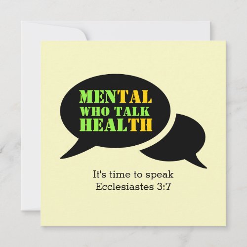 Mental Health  MEN WHO TALK HEAL Note Card