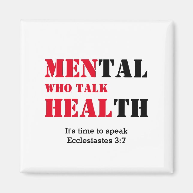 Mental Health MEN WHO TALK HEAL Red Customized Magnet (Front)