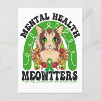 Mental Health Meowtters Funny Cat Rainbow Kitten