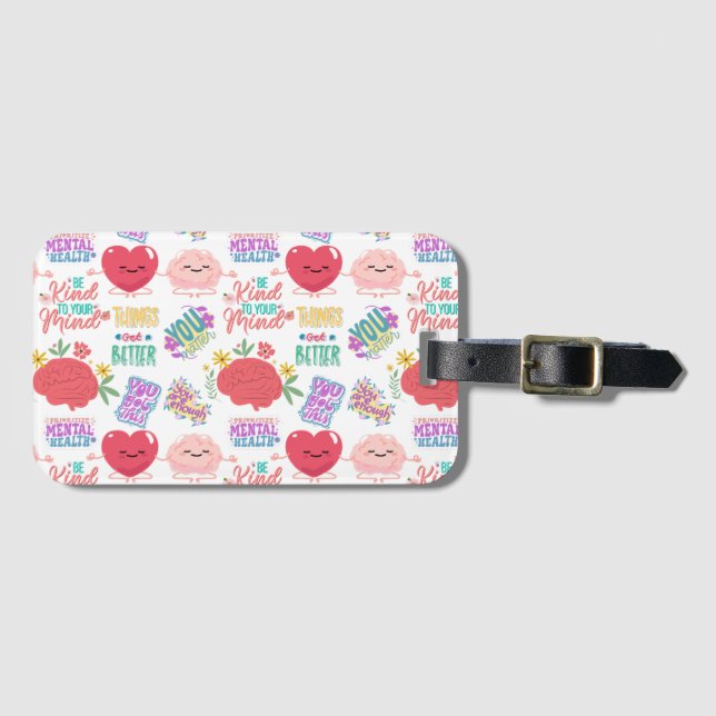 Mental Health Motivational  Luggage Tag (Front Horizontal)