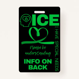 Mental Health Needs ICE (In Case of Emergency) Bad Badge