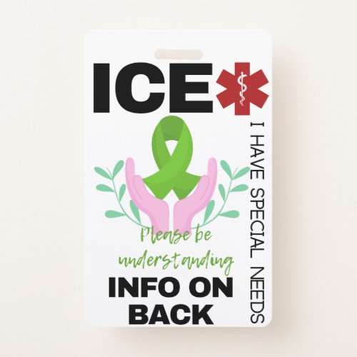 Mental Health Needs ICE In Case of Emergency Badge