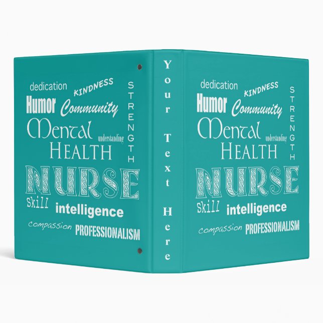 Mental Health Nurse-Attributes/Blue-Green 3 Ring Binder (Background)