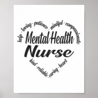 Mental Health Nurse Heart Word Cloud