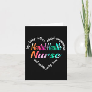 Mental Health Nurse Heart Word Cloud Watercolor Ra Card