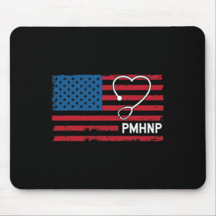 Mental Health Nurse Practitioner Usa Flag  Mouse Pad