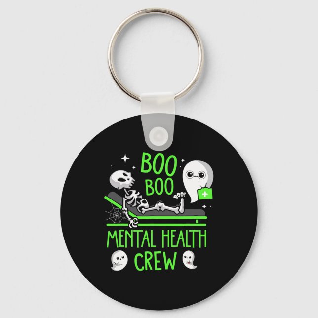Mental Health Nurse Psych Boo Boo Crew Nursing Hal Keychain (Front)